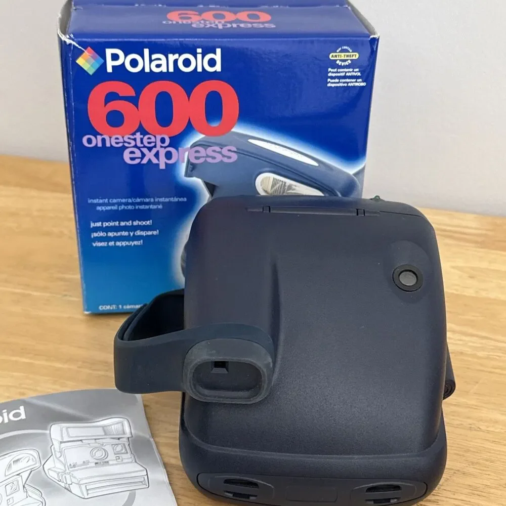 Polaroid One Step Express Instant Film Camera Blue 600 New Open Box Instructions